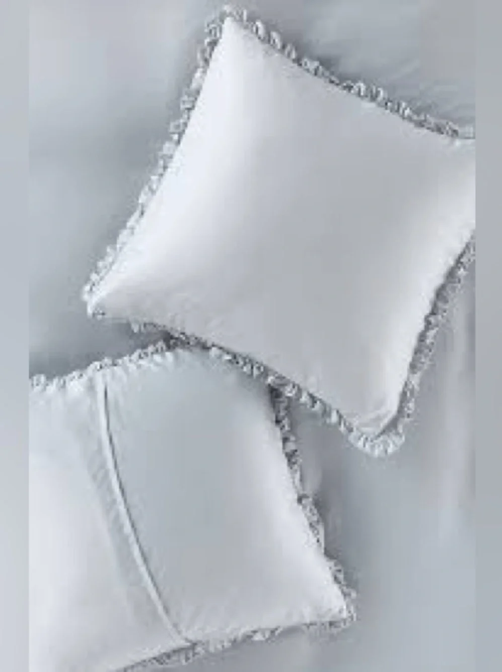 NWT new set of 2 Anthropologie lisbet tencel ruffle euro shams pillow cover blue